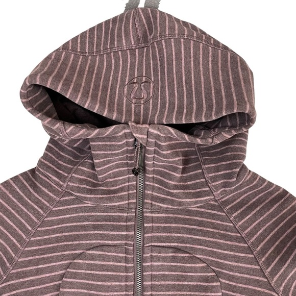lululemon Scuba Hoodie *Classic Cotton Fleece Parallel Stripe Misty Merlot - Picture 10 of 16